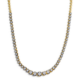 Round Stone Gradient Tennis Necklace | 18 Karat Gold Plated | Italian Craftsmanship