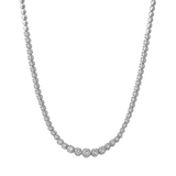 SILVER RHODIUM TENNIS ROUND STONES NECKLACE