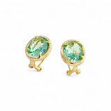 Oval shaped stone studs | 18k gold plated | Italian craftmanship