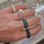 pavee colors bubble ring 18k gold gem stones