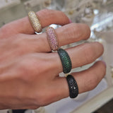 pavee colors bubble ring 18k gold gem stones