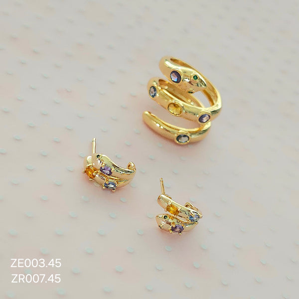 Snake stones ring an earrings set