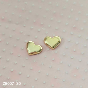 Gold heart big studs