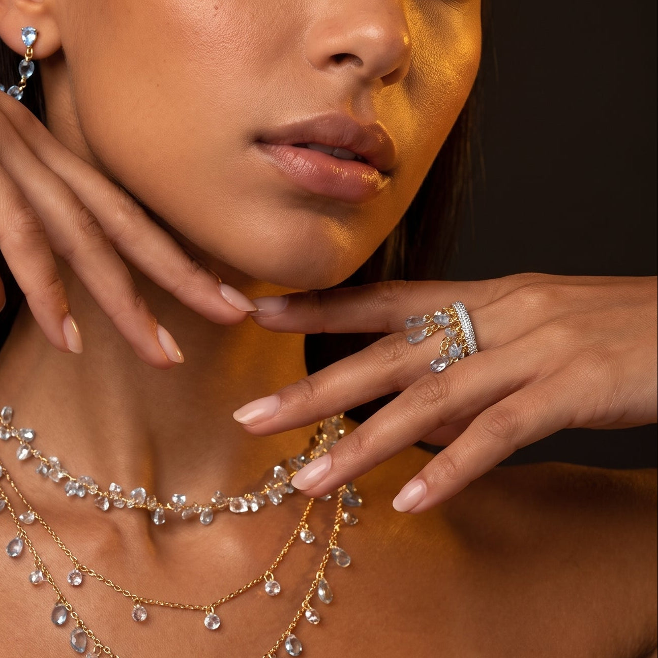 crystal drop ring