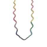 Wavy Tennis Necklace - Mix Color zirconia in 18k gold plated brass — Silver Italy