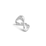 Ring Wavy with sparkling zirconia, silver — Silver Italy