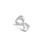 Ring Wavy with sparkling zirconia, silver — Silver Italy
