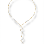 Cascata Lariat by Silver Italy — 925 Sterling Silver, 18k gold plated, hand-set faceted stones