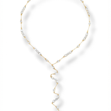 Cascata Lariat by Silver Italy — 925 Sterling Silver, 18k gold plated, hand-set faceted stones