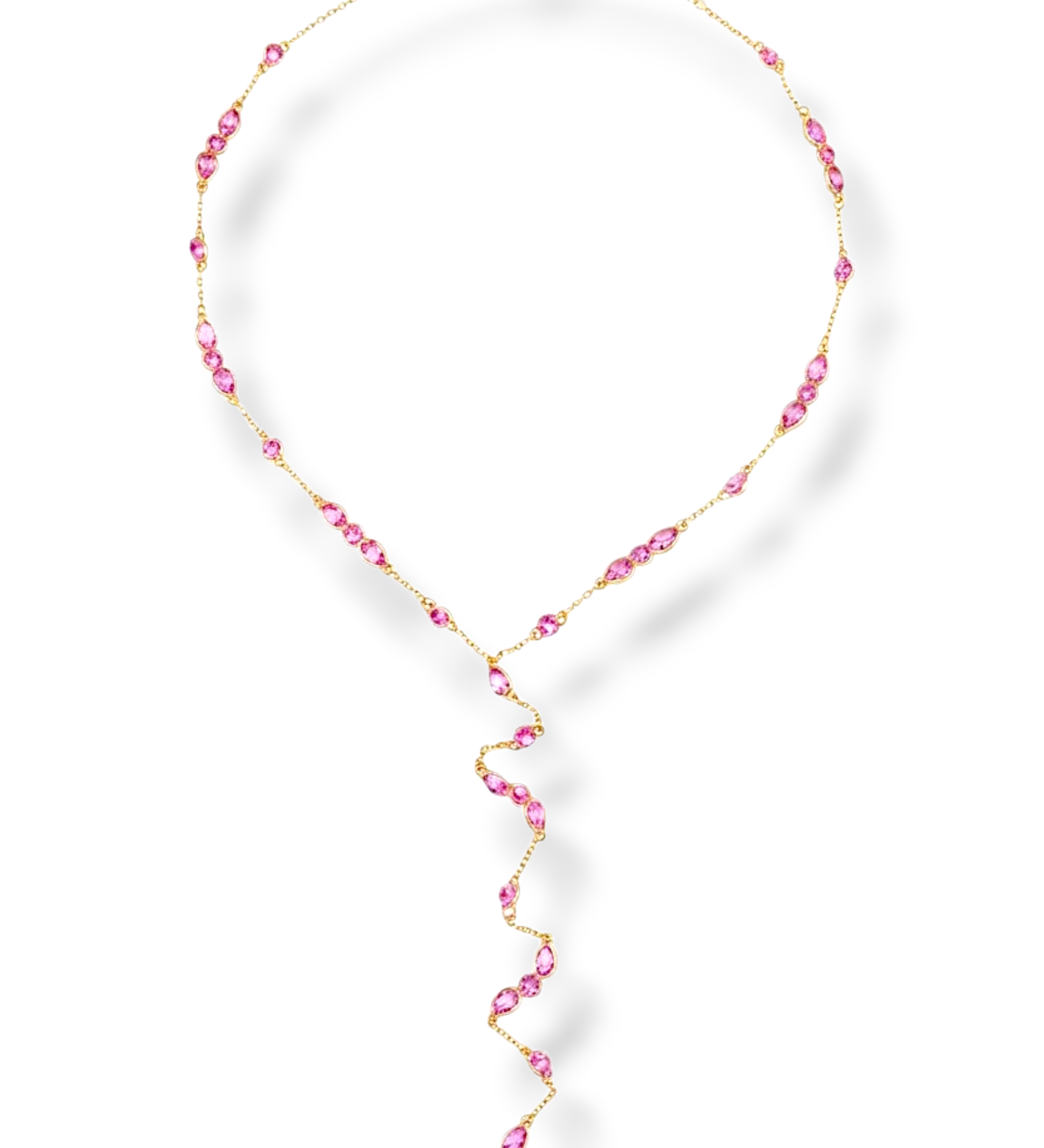 Cascata Lariat necklace — Italian craftsmanship, 18k gold plated 925 Sterling Silver