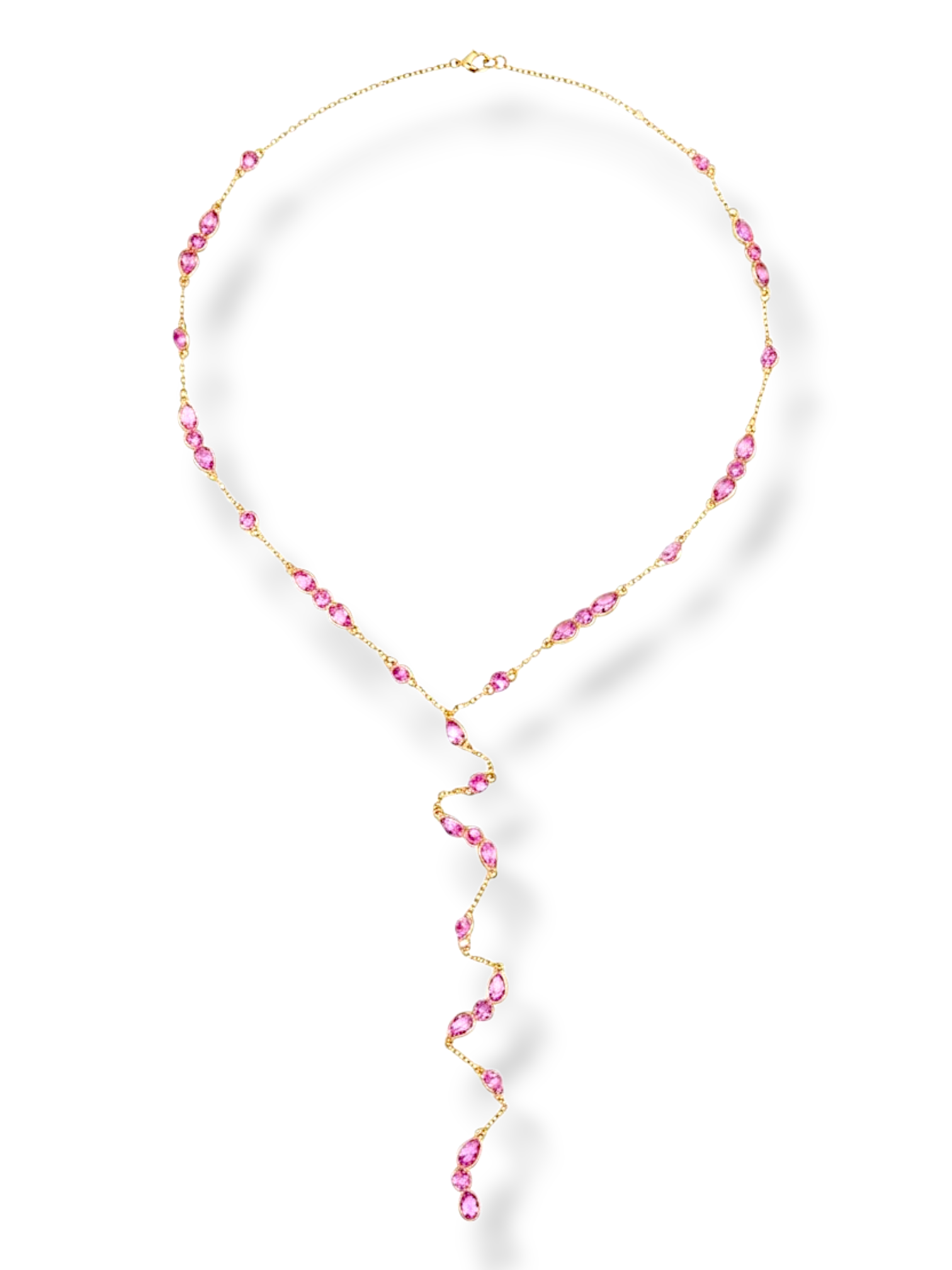 Cascata Lariat necklace — Italian craftsmanship, 18k gold plated 925 Sterling Silver