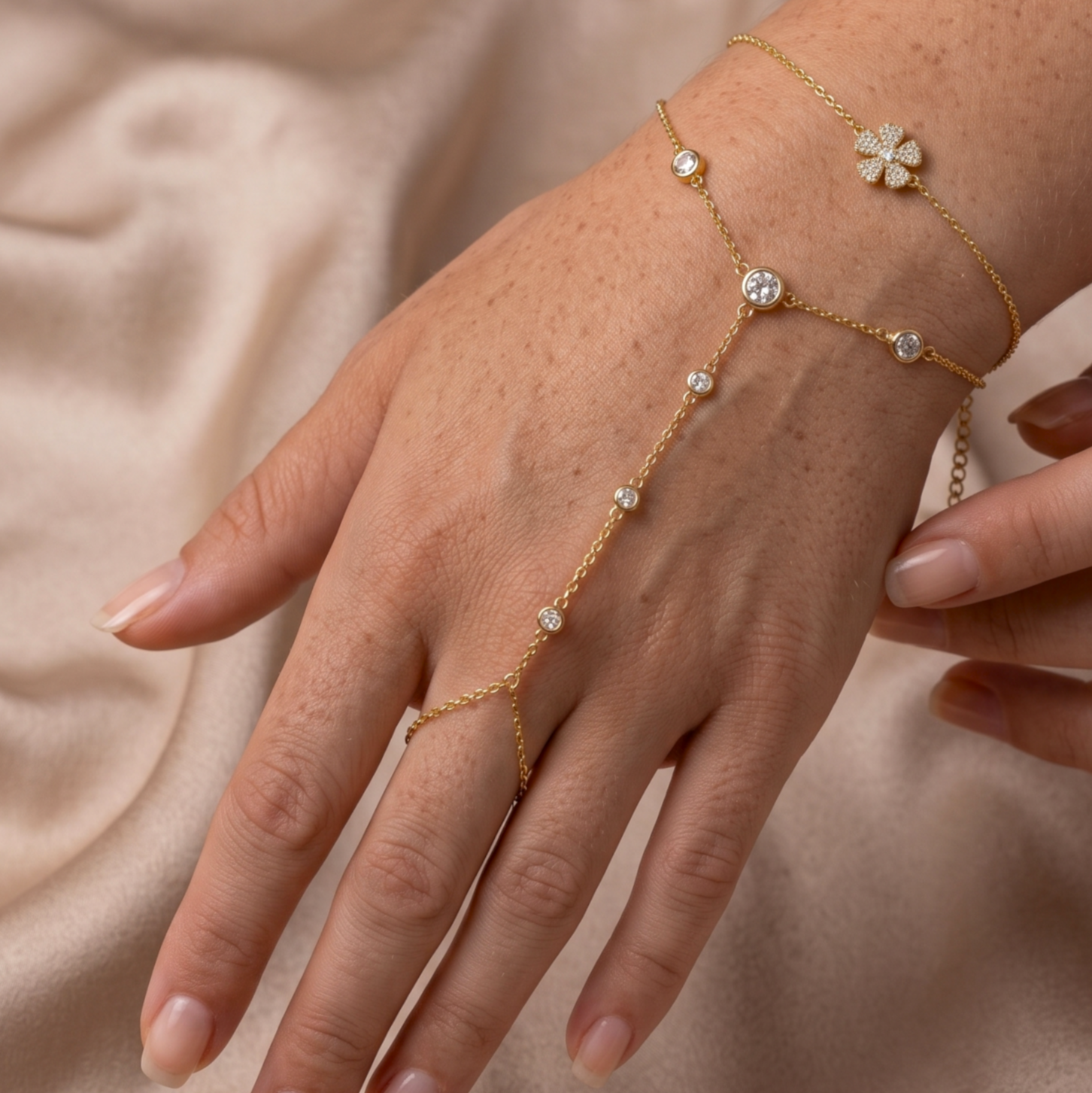 flower pave bracelet