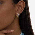 oval bezel hoop zirconias gold 18k