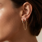 2 CZ Chained Huggies – 925 Sterling Silver | HOOPS AND HUGGIES Collection