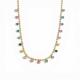 Multi zirconia necklace | 18k gold plated | Italian craftsmanship