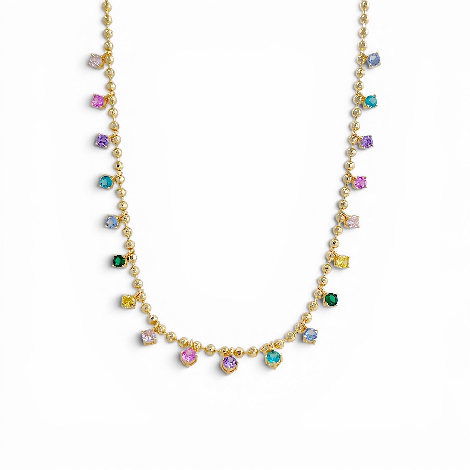 Multi zirconia necklace | 18k gold plated | Italian craftsmanship