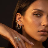Chained Ear Cuff Earring | 925 Silver 18 Karat Gold | Italian Craftsmanship
