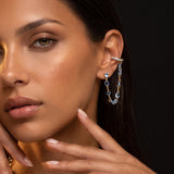 Chained Ear Cuff Earring | 925 Silver 18 Karat Gold | Italian Craftsmanship