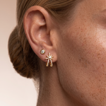star huggie earring and point of light stud silver italy