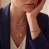 Rainbow Tennis Necklace | 18 Karat Gold Plated | Italian Craftsmanship