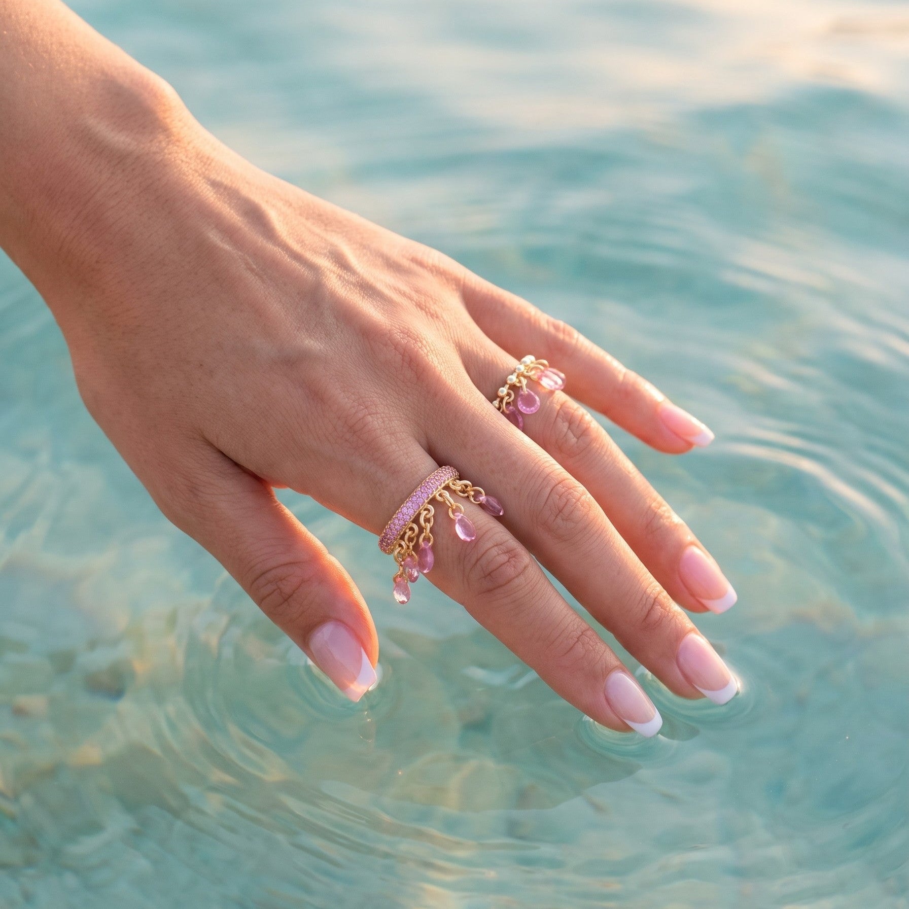 ring  crystal drops