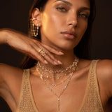 silver 925 gold 18k Crystal drops zirconia Necklace blue 