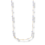 Silver italy Long crystals Necklace - White