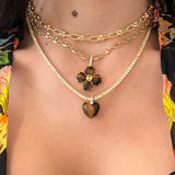 tiger eye pendant 18k gold