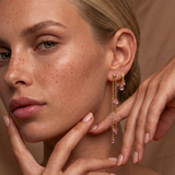 crystal hanging long earrings and hoops 