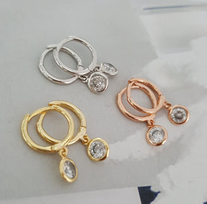 EARRING HOOP HANG CZ