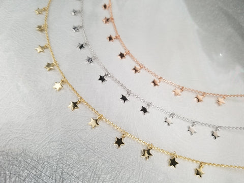 NECKLACE MULTISTARS HNG plain