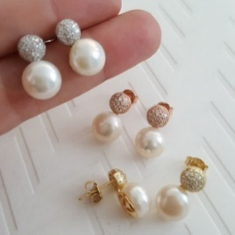 EARRING STUD CZ/PEARL