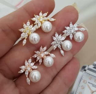 EARRING SPLASHCZ/PEARL