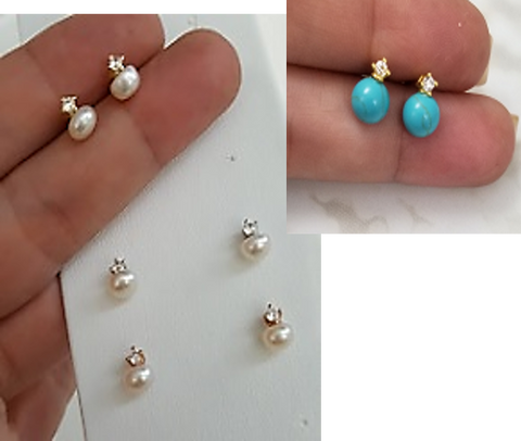 EARRING MNI PEARL/CZ