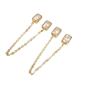SQUARE DOUBLE CHAIN EARRING