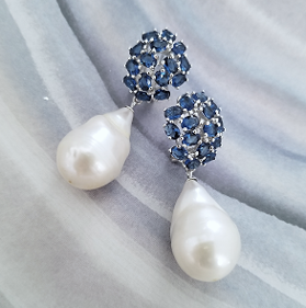 EARRING PEARL BLUE