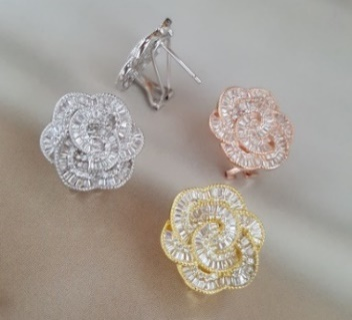 EARRING ROSE BAGUETTE