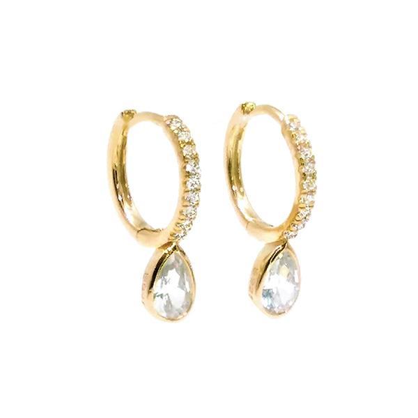 EARRING HOOP HANG 1 CZ