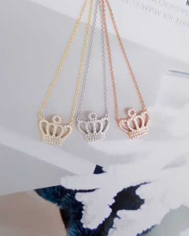 NECKLACE QUEEN CROWN cz