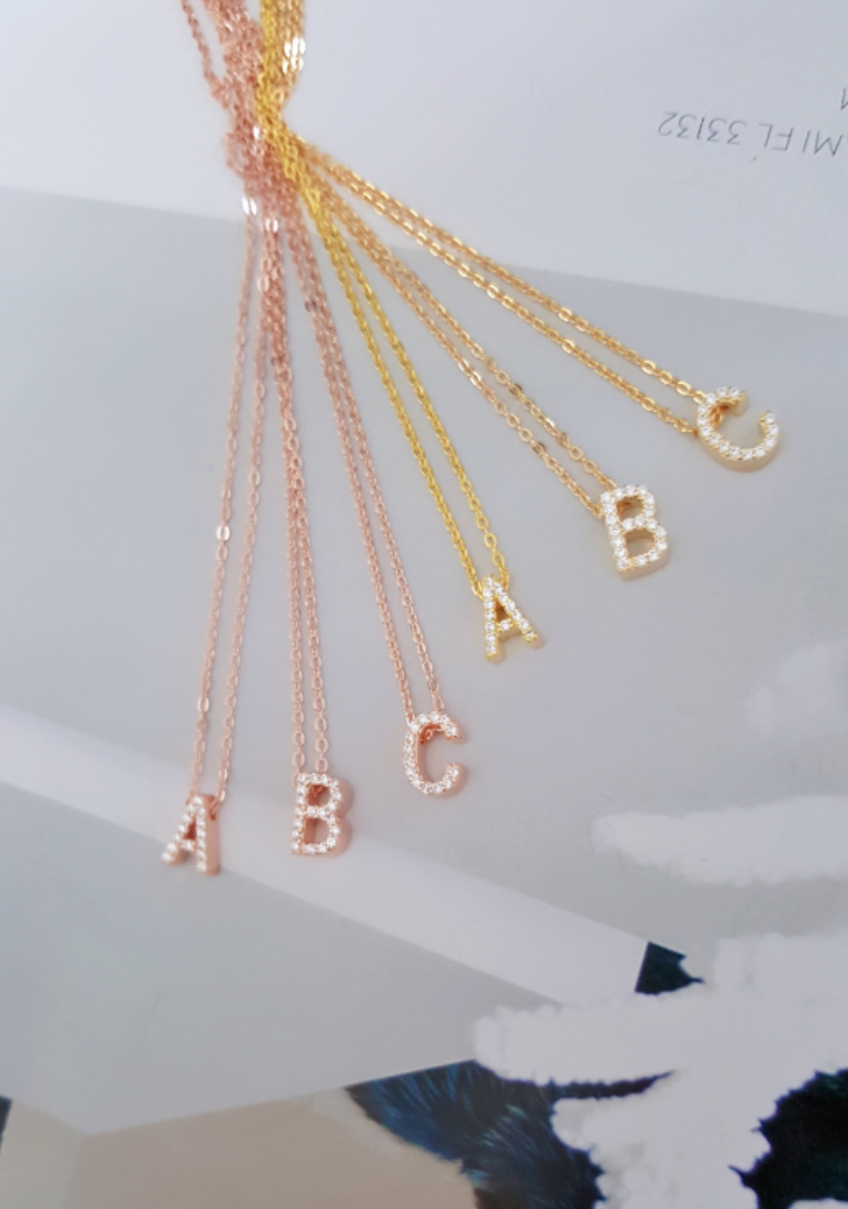 NECKLACE LETRAS SOLID cz