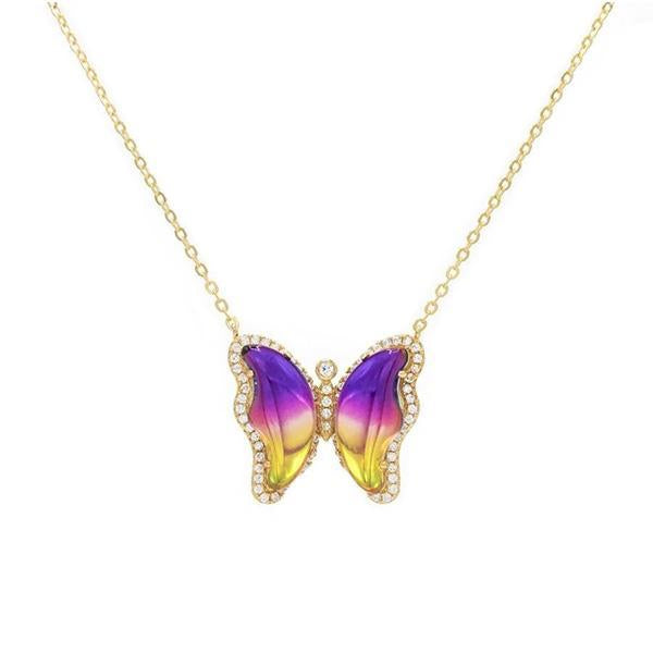 NECKLACE BUTTERFLY 2TONES