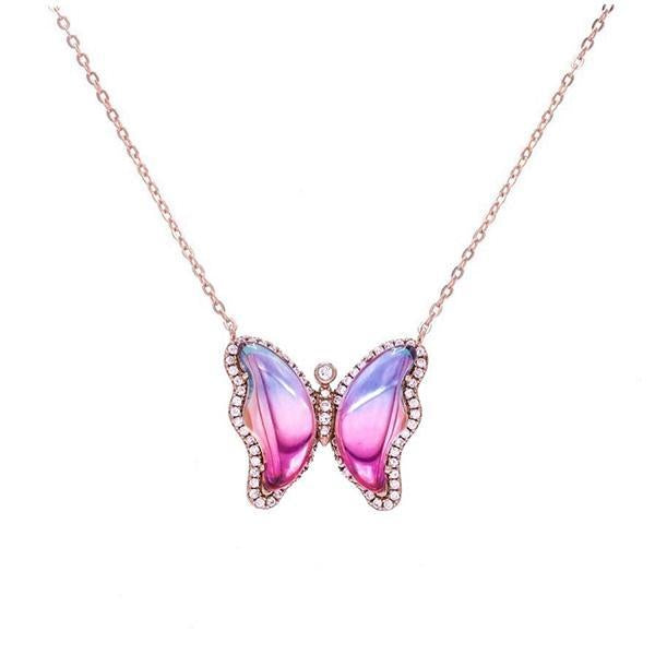 NECKLACE BUTTERFLY 2TONES