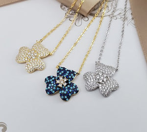 NECKLACE MINI CLOVER CZ