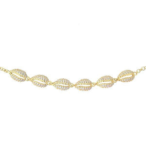 ANKLET SMALL SHELL CZ
