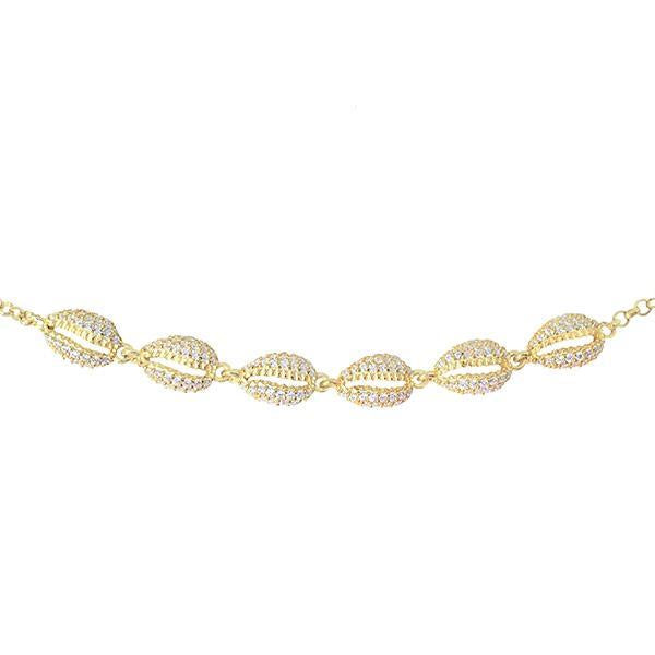 ANKLET SMALL SHELL CZ